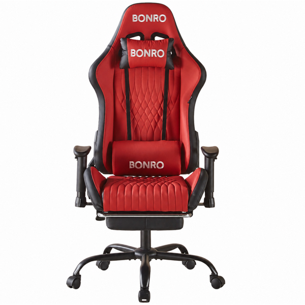 Геймерське крісло з підставкою для ніг Bonro 1002G-1 червоне (42401213) 42401213 фото