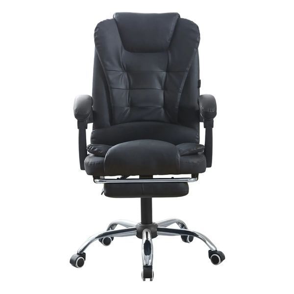 Крісло офісне на колесах Bonro BN-6071 чорне з підставкою для ніг (42400292) 42400292 фото
