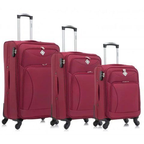 Чемодан Bonro Tourist 4 колеса набор 3 штуки вишневый (10130302) 10130302 фото