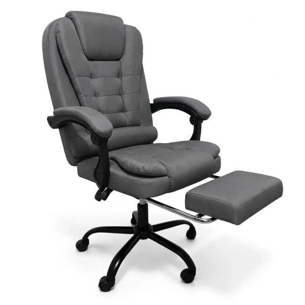 Комп'ютерне крісло із тканини Bonro Comfort з підставкою для ніг сіре (B-363) (42401259) 42401259 фото