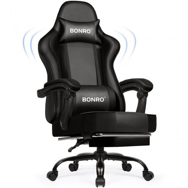 Кресло офисное с подставкой для ног Bonro B-059 черное (42412137) 42412137 фото