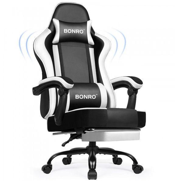 Кресло офисное с подставкой для ног Bonro B-059 белое (42412131) 42412131 фото