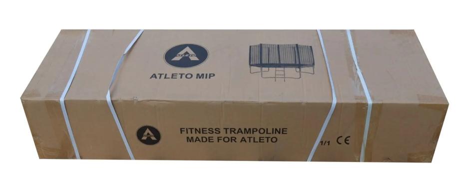 Батут Atleto 252 см с двойными ногами с сеткой красный 