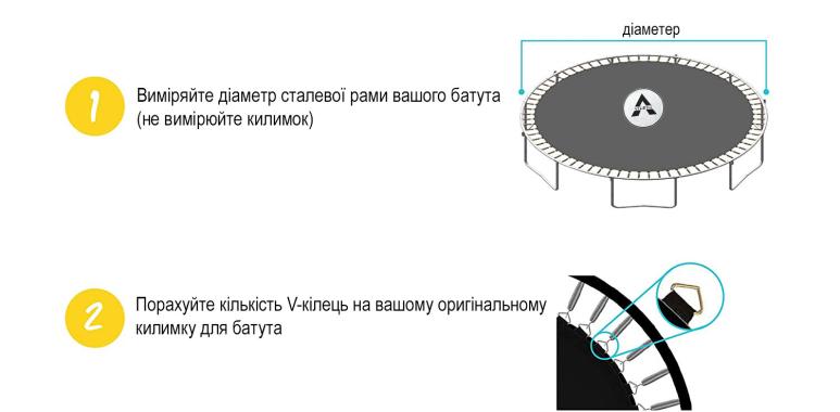 Мат для батута 366 - 374 см 72 пружын 