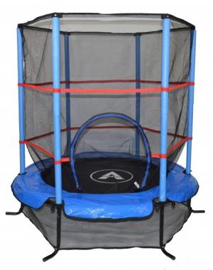 Детский батут Atleto 140 см с сеткой синий New 