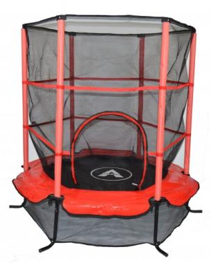 Детский батут Atleto 140 см с сеткой красный New 
