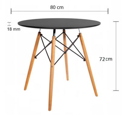 Стол обеденный круглый Bonro В-957-900 Черный 