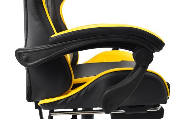 Кресло геймерское Bonro B-810 желтое с подставкой для ног 