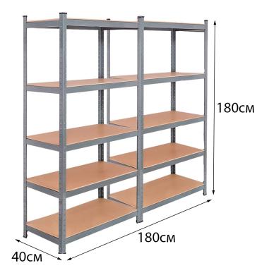 Стеллаж металлический 2 секции 10 полок Siker 180x90x40 