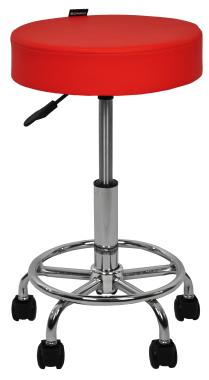  Крісло табурет на колесах без спинки кругле Bonro B-830 червоне