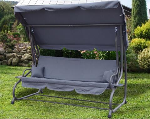 Качеля садовая Bonro Garden серая 4 местная 230 см ширина 