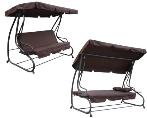 Гойдалка садовая Bonro Garden коричневая 4 местная 230 см ширина 