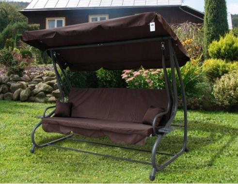 Гойдалка садовая Bonro Garden коричневая 4 местная 230 см ширина 