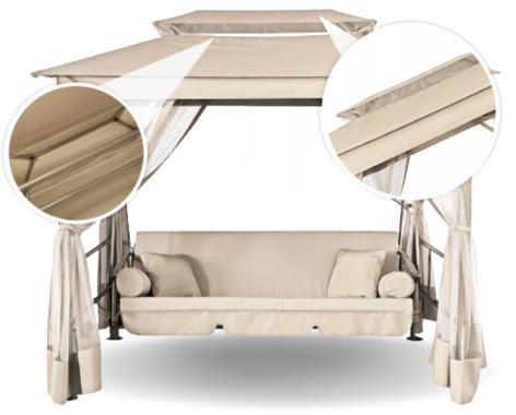 Качеля садовая с москитной сеткой Bonro JD3060 бежевая 
