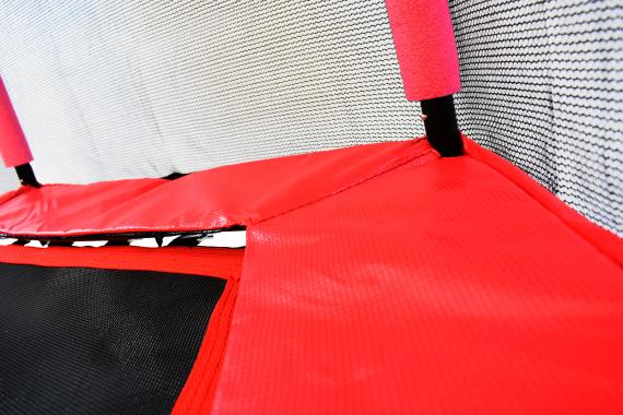  Батут Atleto 140 см шестикутний з сіткою червоний