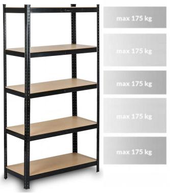  Стелаж складський металевий FunFit 180х90х40 см чорний