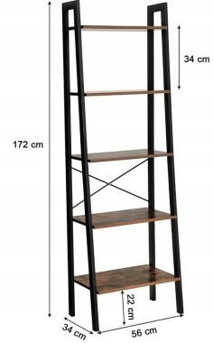  Стелаж металевий 185х95х45 см Bonro P9545 чорний 5 полиць