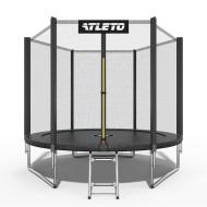 Батут дитячий з сіткою та драбинкою 183 см Atleto чорний