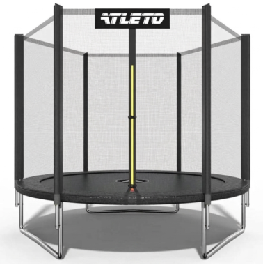 Батут детский с сеткой 183 см Atleto черный + подарок мячик 
