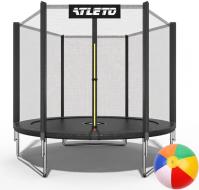 Батут детский с сеткой 183 см Atleto черный + подарок мячик