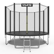 Батут дитячий з сіткою та драбинкою 374 см Atleto чорний