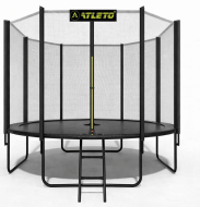 Батут з сіткою та драбинкою 374 см Atleto Black