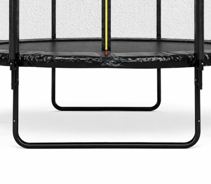 Батут с сеткой и стремянкой 374 см Atleto Black + подарок мячик 