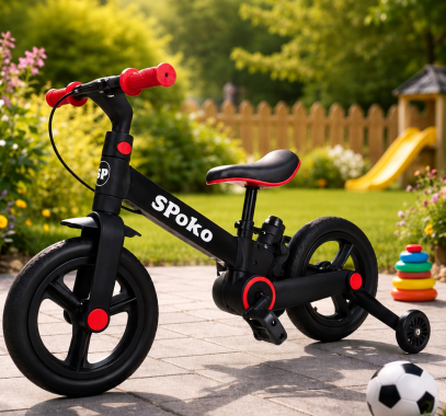  Біговел велосипед трасформер 3в1 Spoko SP-150 чорно-червоний