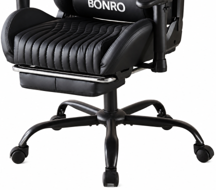 Геймерское кресло с подставкой для ног Bonro 1002G-1 черное 