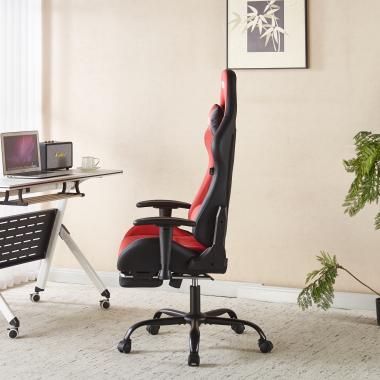 Геймерское кресло с подставкой для ног Bonro 1002G-1 красное 