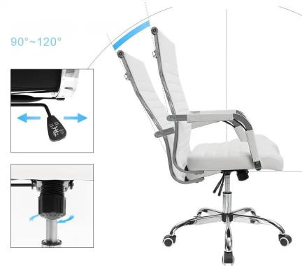 Кресло офисное на колесах Bonro B-014 белое 