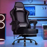 Крісло офісне з підставкою для ніг Bonro B-059 чорне