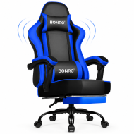 Кресло офисное с подставкой для ног Bonro B-059 синее