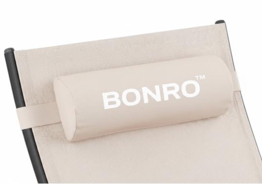 Садовый лежак шезлонг с алюминиевой рамой Bonro BG-008 бежевый 