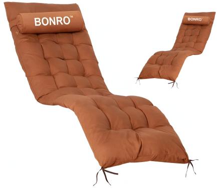 Подушка матрас для шезлонга 155х55х5 Bonro B-02 коричневая 