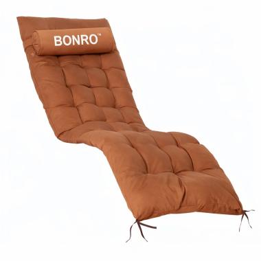 Подушка матрас для шезлонга 155х55х5 Bonro B-02 коричневая 