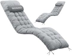 Подушка матрас для шезлонга 155х55х5 Bonro B-02 серая