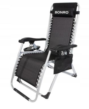 Шезлонг лежак Bonro BG-006 черный (1117) - уцененный товар 