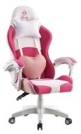 Крісло геймерське Bonro Lady 807 рожево-біле (1137) - уцінений товар