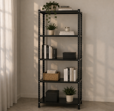 Стеллаж металлический 170х75х30 см Siker P7530 черный 5 полок 