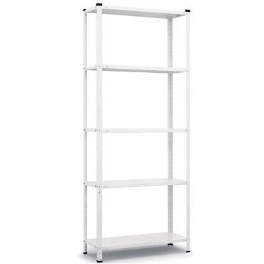 Стелаж металевий 170х75х30 см Siker P7530 білий 5 полиць