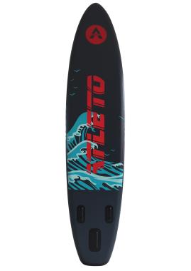 SUP-доска надувная для плавания Atleto 350 см серая + сиденье 