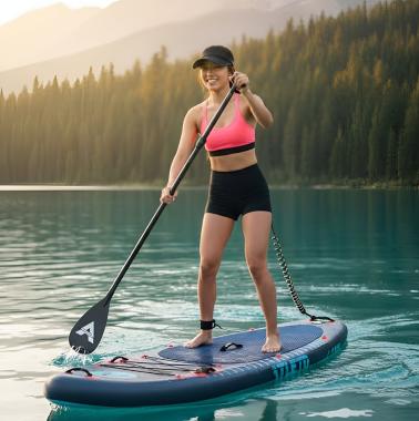 SUP-доска надувная для плавания Atleto 350 см серая + сиденье 