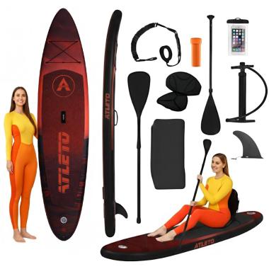 SUP-доска надувная для плавания Atleto 350 см Лайф + сиденье 