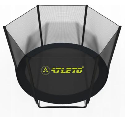  Батут з сіткою та драбинкою 252 см Atleto Black + подарунок м'ячик