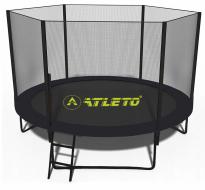 Батут з сіткою та драбинкою 252 см Atleto Black