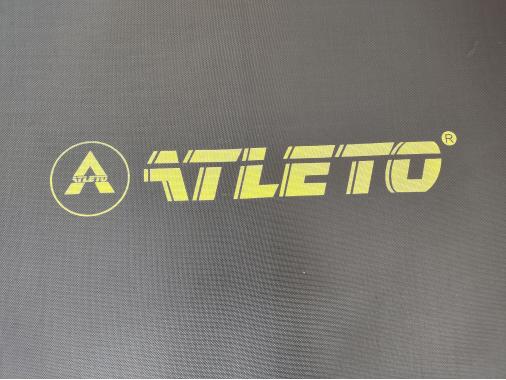 Батут с сеткой и стремянкой 312 cм Atleto Black + подарок мячик 