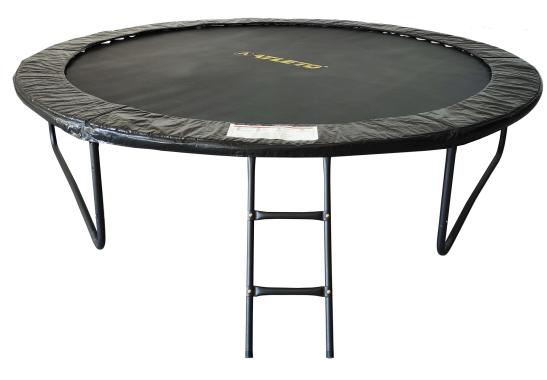 Батут с сеткой и стремянкой 312 cм Atleto Black + подарок мячик 