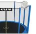 Батут детский с сеткой и стремянкой 404 см Atleto синий + подарок мячик 