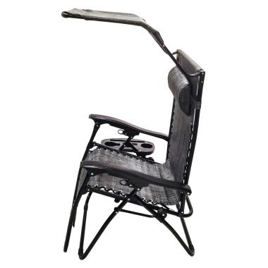 Шезлонги комплект 2шт Bonro SP-167A серый с козырком 